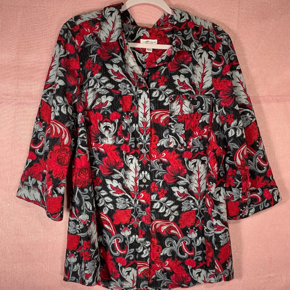 EUC Croft & Barrow Button-down Smock Style Top